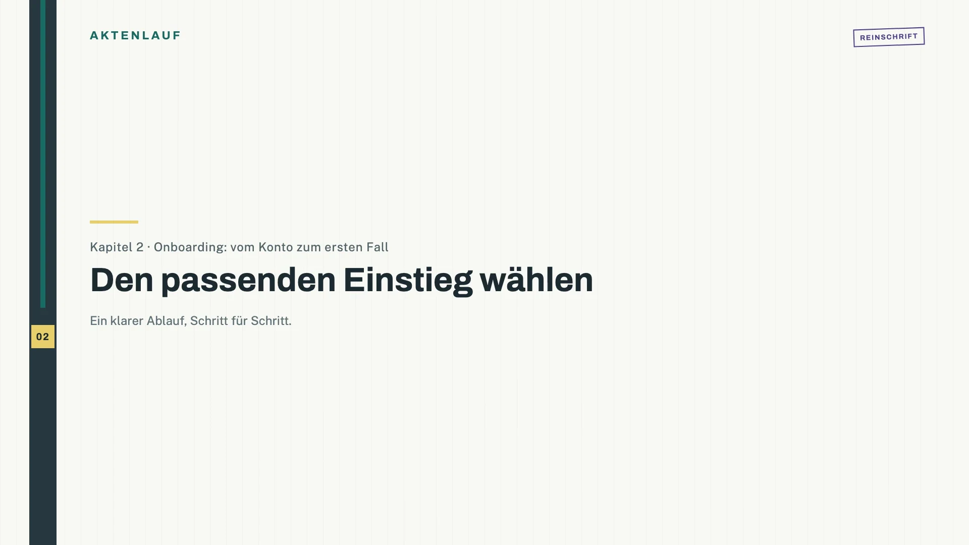 Tageszentrale mit geführter Einstiegsauswahl