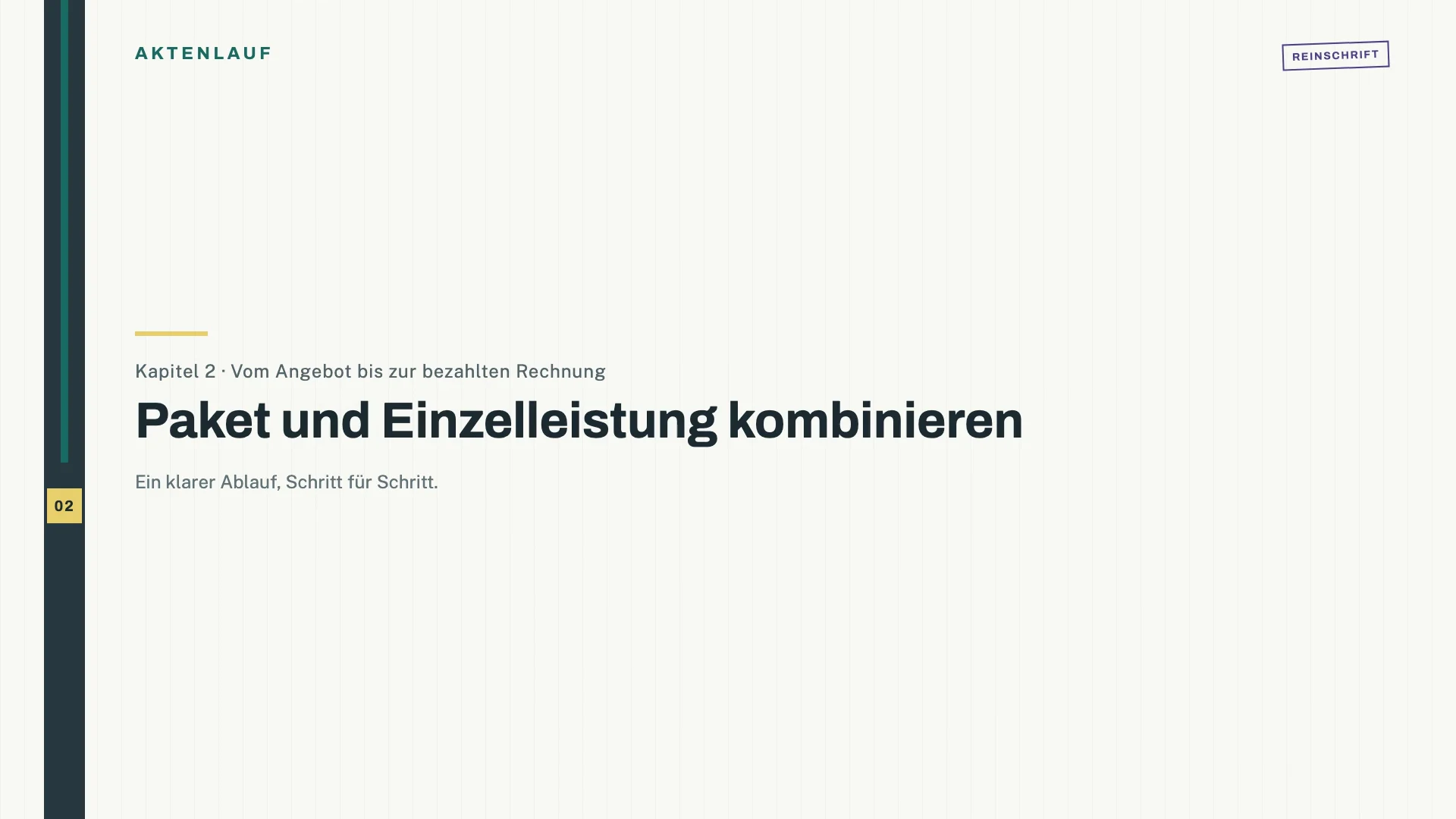 Auftragsbereich vor dem ersten Kostenvoranschlag
